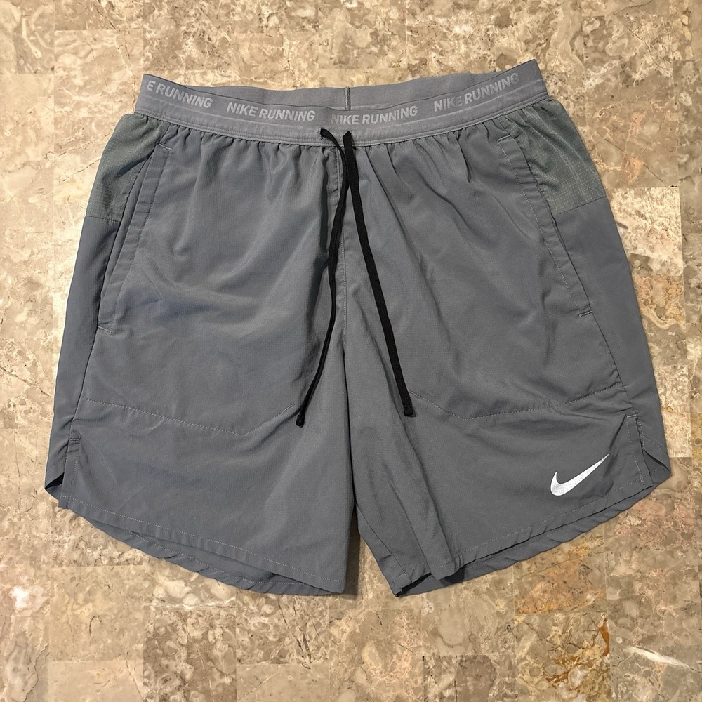 Nike Running Shorts Mens Small Grey Flex Stride 7" Lined Gym DM4761